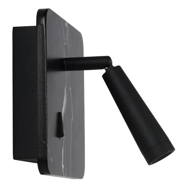 Lucide OREGON - Bedlamp - LED - 1x4W 3000K - Met USB oplaadpunt - Zwart - detail 2